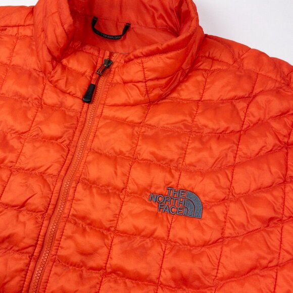 The North Face Thermoball Puffer Jacket Men's XL Orange Lightweight Full Zip - Picture 4 of 16